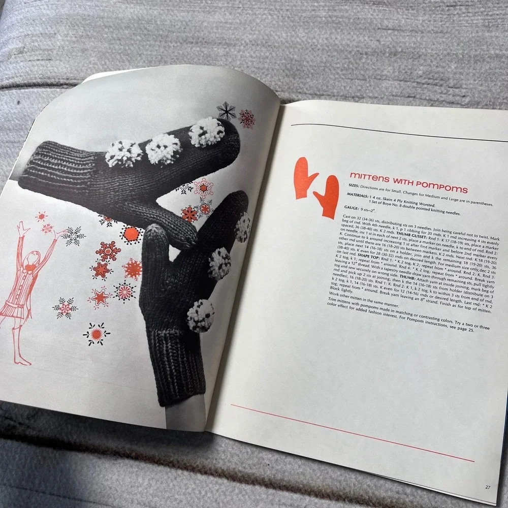 Boye Needle Company Teach Yourself to Knit‎ Vintage 1968 Craft Book Patterns